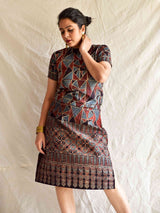 Abstract Art -  Ajrakh hand block printed skirt set