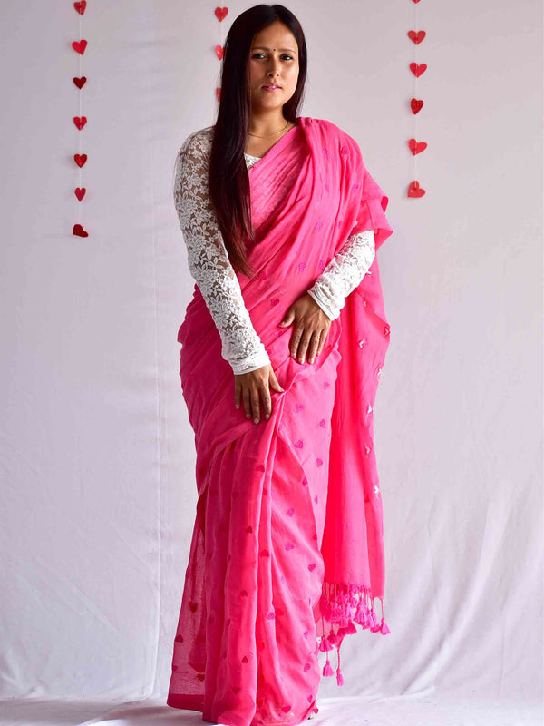 Meena Kumari - mul cotton embroidered saree