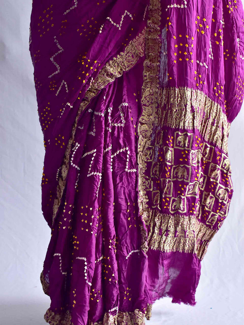 Rubaai -  Bandhani Gajji Silk Saree