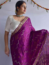 Rubaai -  Bandhani Gajji Silk Saree