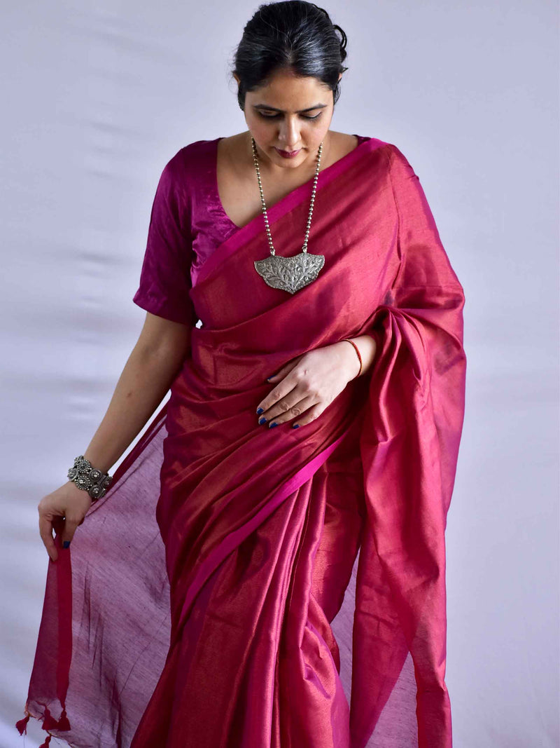 Gulaabi - Tissue Saree