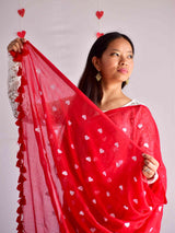 Nargis - mul cotton embroidered saree