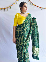 Milaap -  Bandhani Gharchola Gajji Silk Saree