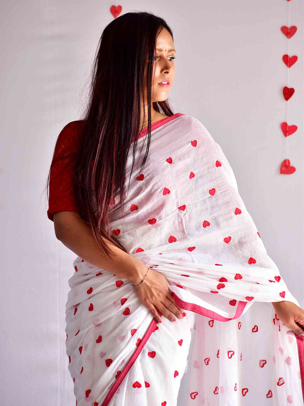 zeenat - mul cotton embroidered saree