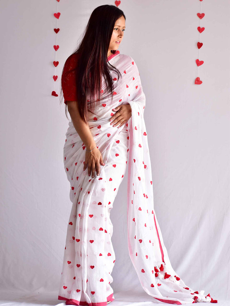 zeenat - mul cotton embroidered saree