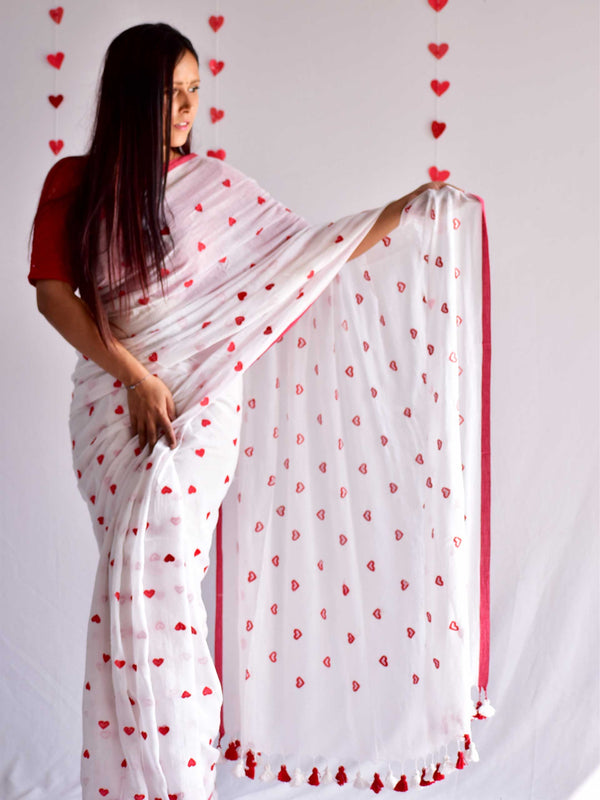 zeenat - mul cotton embroidered saree