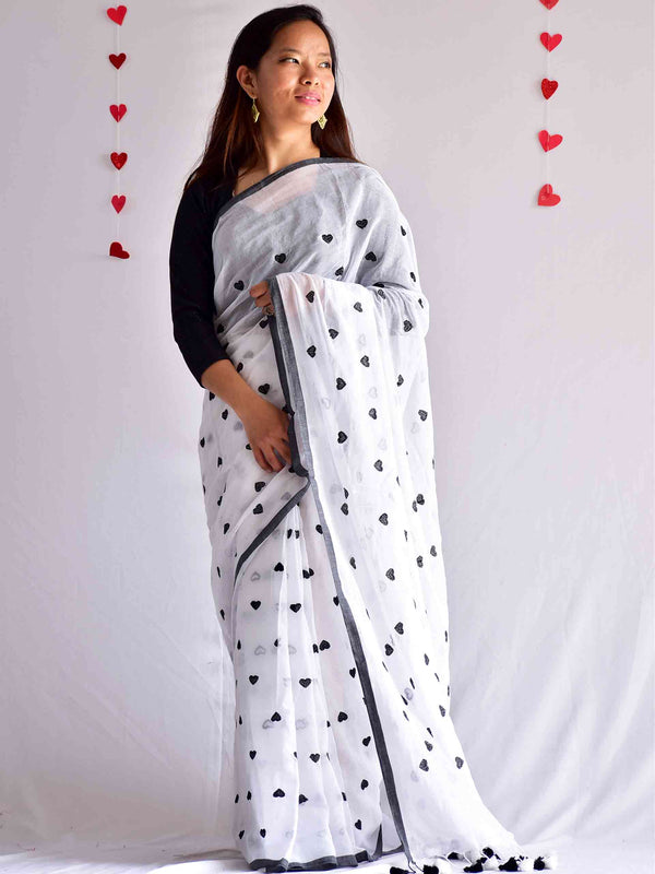 madhubala - mul cotton embroidered saree