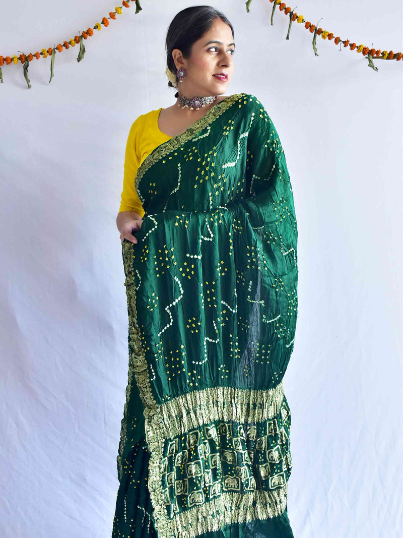 Muskaan -  Bandhani Gajji Silk Saree