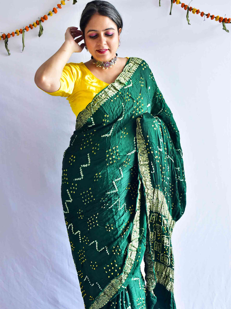 Muskaan -  Bandhani Gajji Silk Saree