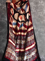 Reshmeen - Ajrakh Velvet Saree