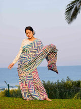 Bhaang - Hand block printed Mul cotton Saree