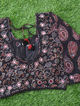 Buy Ajrakh Hand Block Printed Kutch Mirror Work Blouse Online