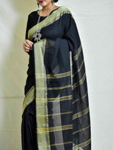 siyaahi - cotton saree with woven border
