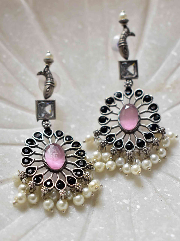 Black peacock - earring