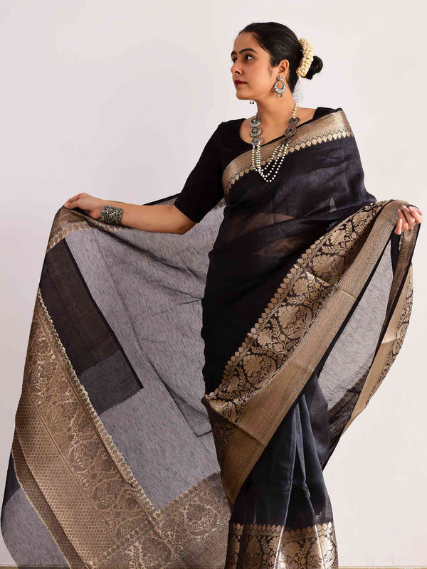 Azhagi - Linen zari Saree