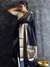 Black beauty - Chanderi silk saree