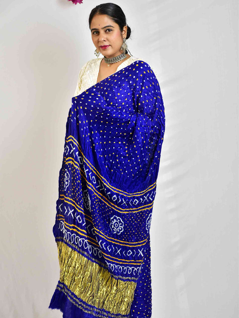 Luna -  Rai Bandhej zari pallu Gajji Silk Saree