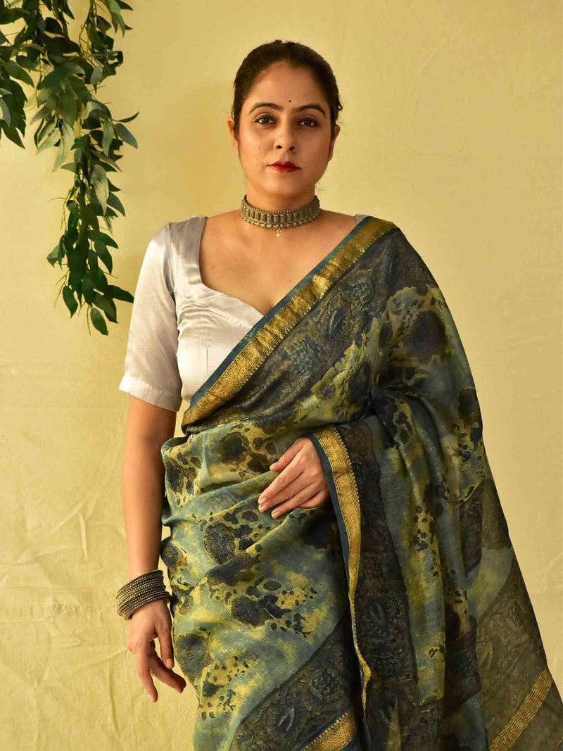 Meet - Dabu Maheshwari silk saree