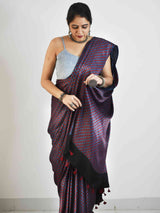 Ajrakh mashru silk designer saree
