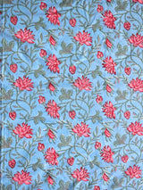 Floral - Hand block printed COTTON DOUBLE BEDSHEET WITH PILLOW COVERS