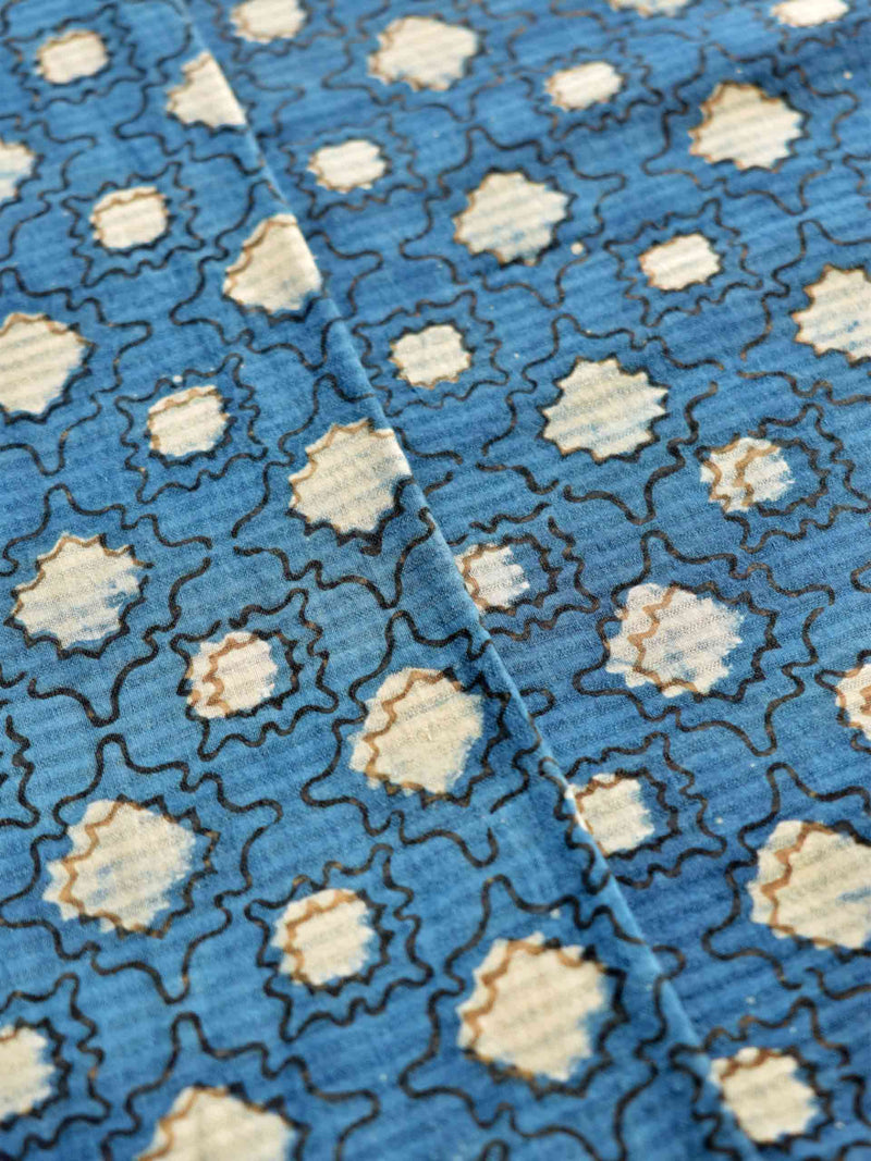 Cloud - hand block printed Cotton fabric $39 per meter