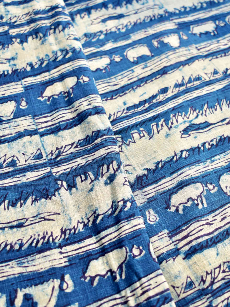Forest - hand block printed Cotton fabric $39 per meter