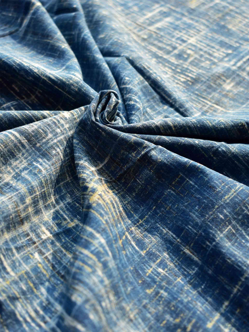 Brushes - hand block printed Ajrakh Cotton fabric $40 per meter