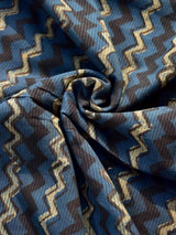Chevron - hand block printed Cotton fabric $39 per meter