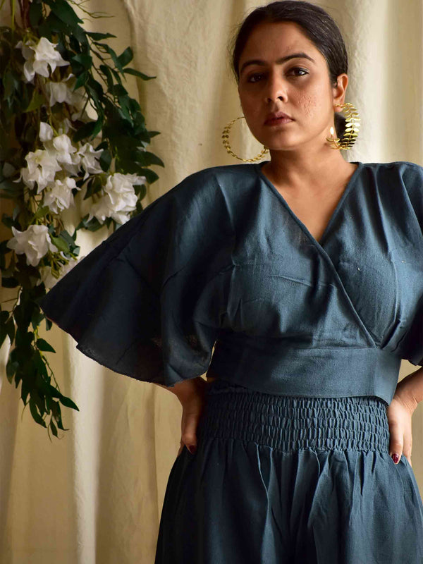 Wings - Linen cotton crop top blouse