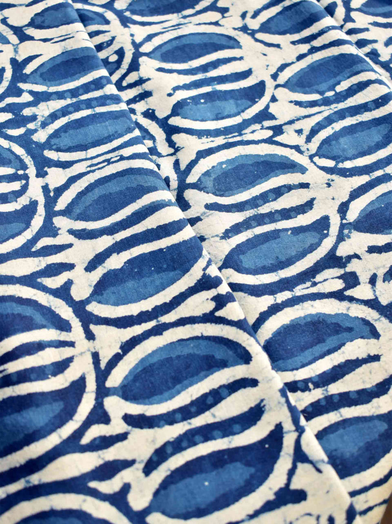 Blue ivy - hand block printed Cotton fabric $38 per meter