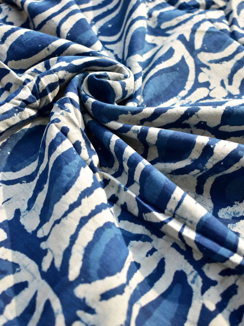 Blue ivy - hand block printed Cotton fabric $38 per meter