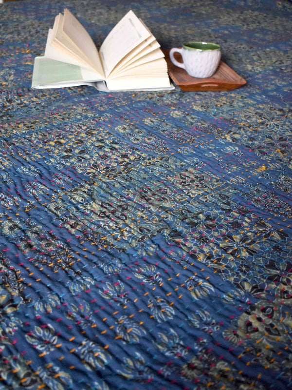 Flare - Ajrakh Patchwork kantha Bedcover