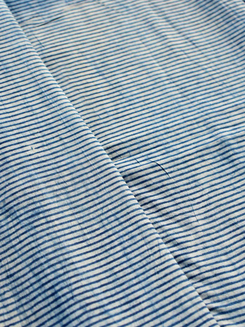 Stripes - hand block printed Cotton fabric $38 per meter