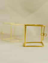 Gold cube - Gold plated earring