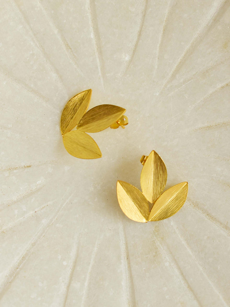Gold leaf - Gold plated earring