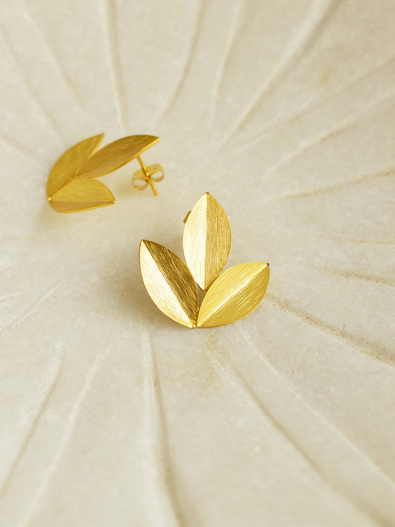 Gold leaf - Gold plated earring