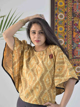 Buy Dabu hand block printed cotton poncho Online