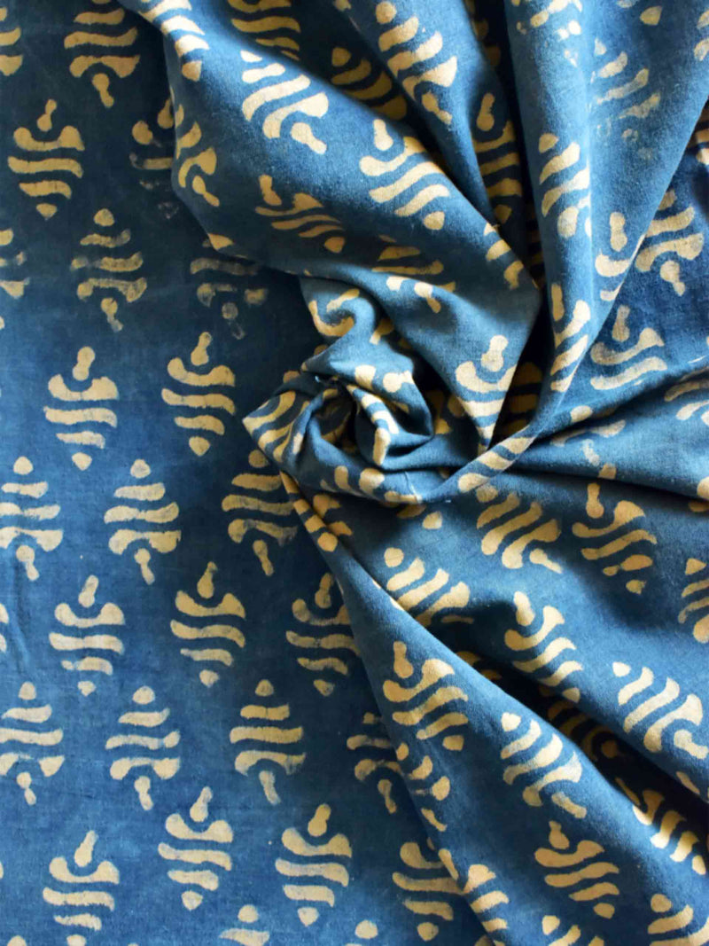 symbol - Hand block printed Cotton slub fabric $36 per meter
