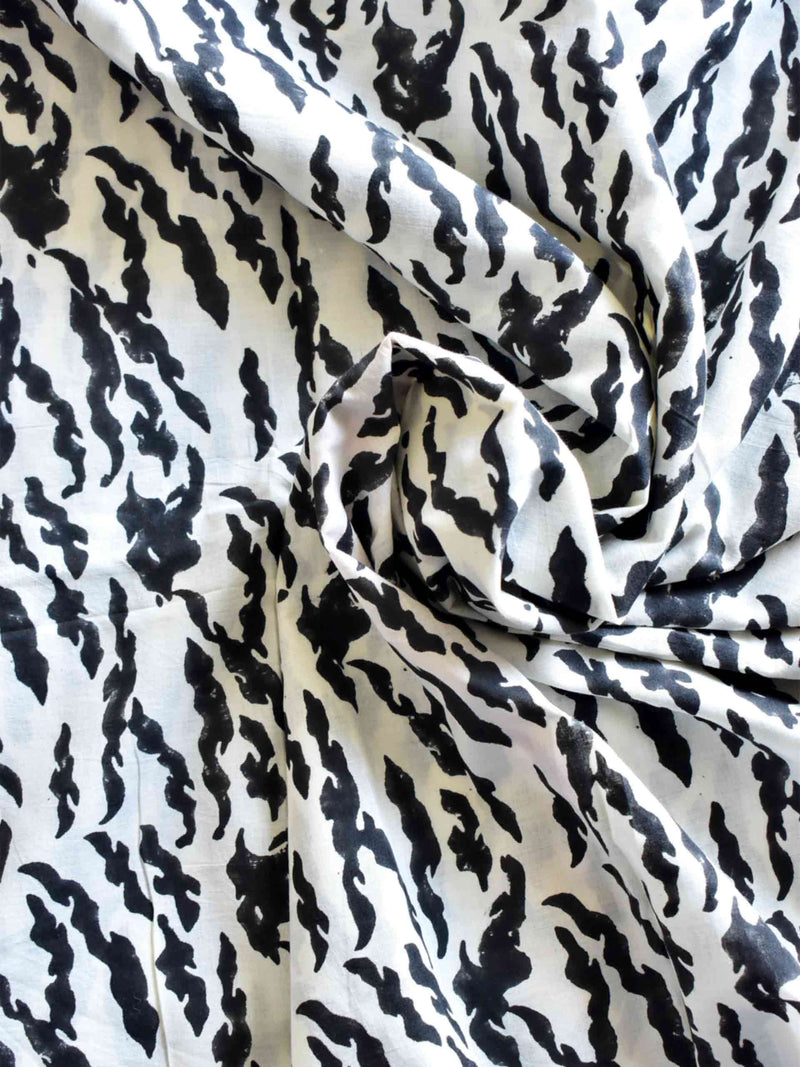 tiger - Hand block printed Cotton fabric $37 per meter