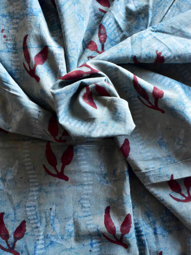 Art - Hand block printed Cotton fabric $36 per meter
