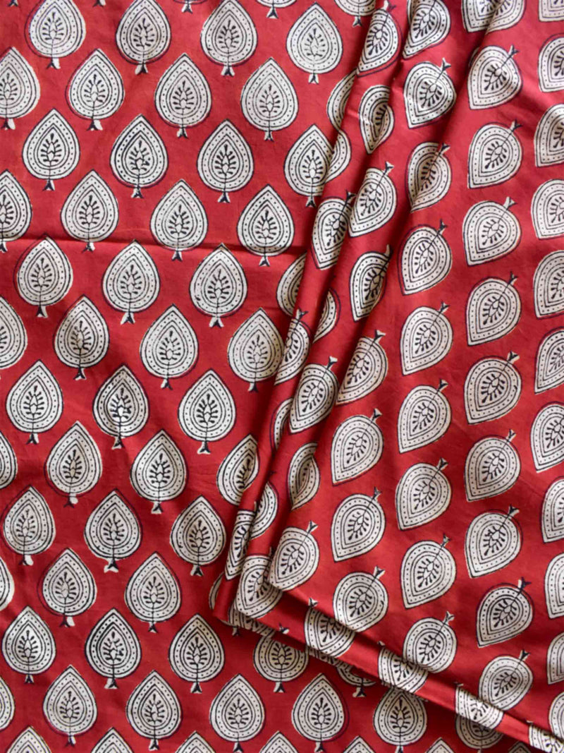 Leaf - Hand block printed Cotton fabric $36 per meter