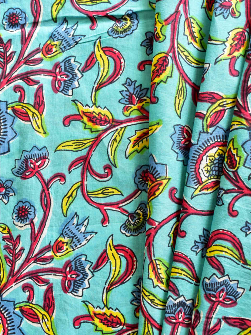 creeper - Hand block printed Cotton fabric $36per meter