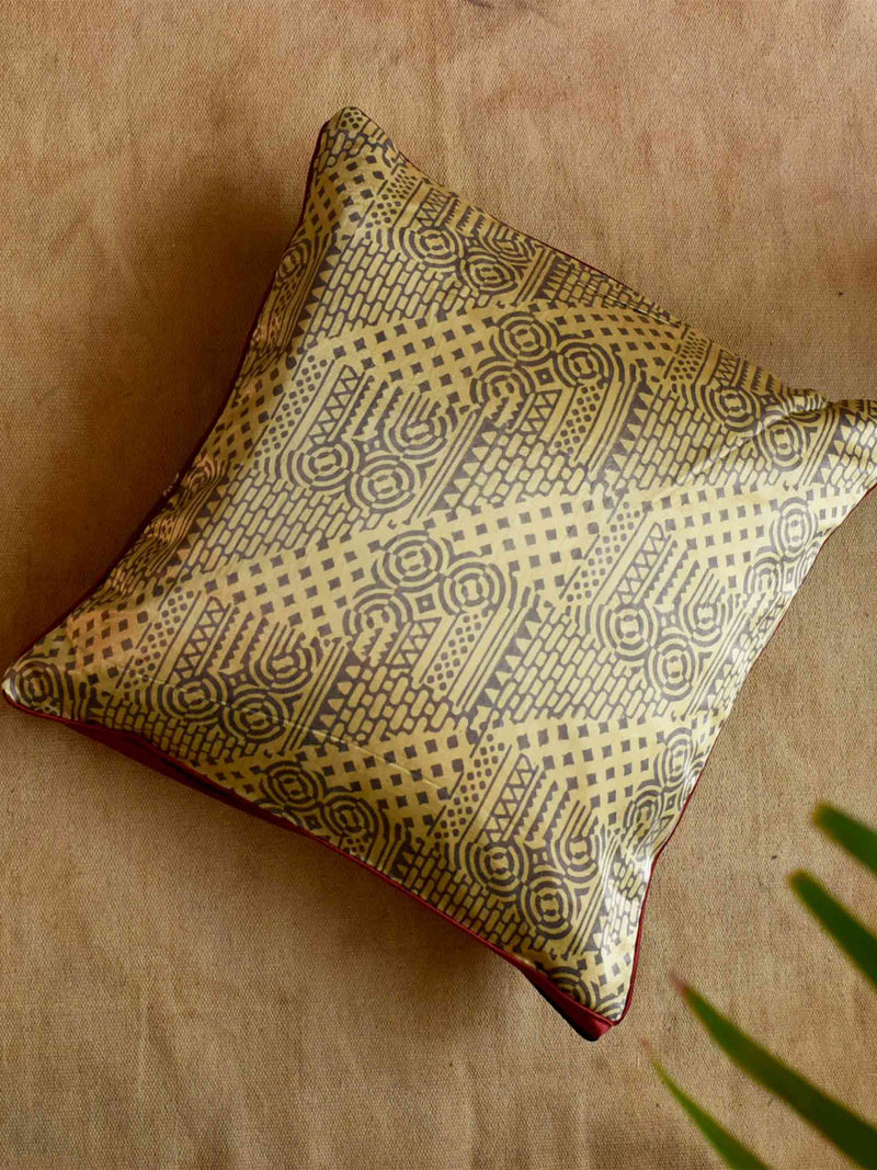 Buy Ajrakh Mashru Silk dual sided Cushion Cover