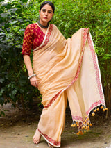 Buy Zari Striped Silk Saree Online