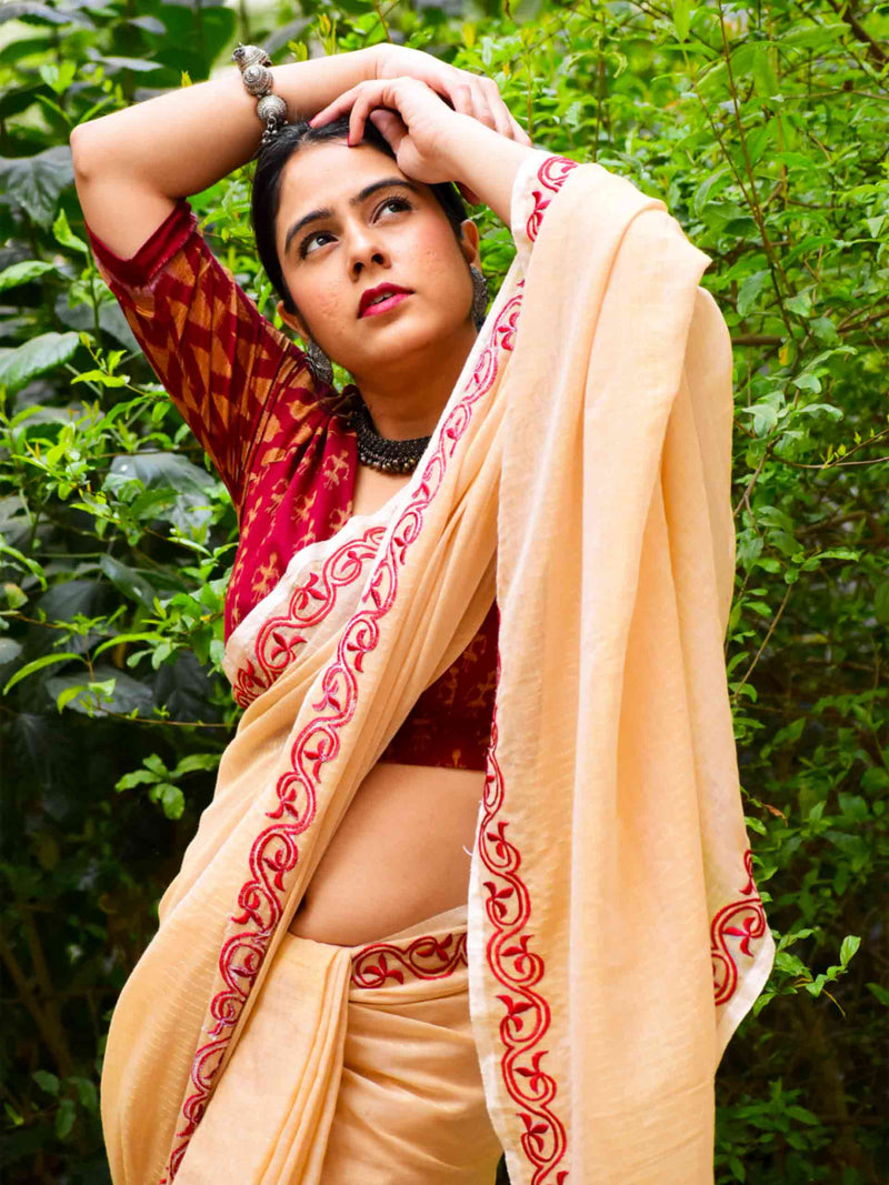 Buy Zari Striped Silk Saree Online