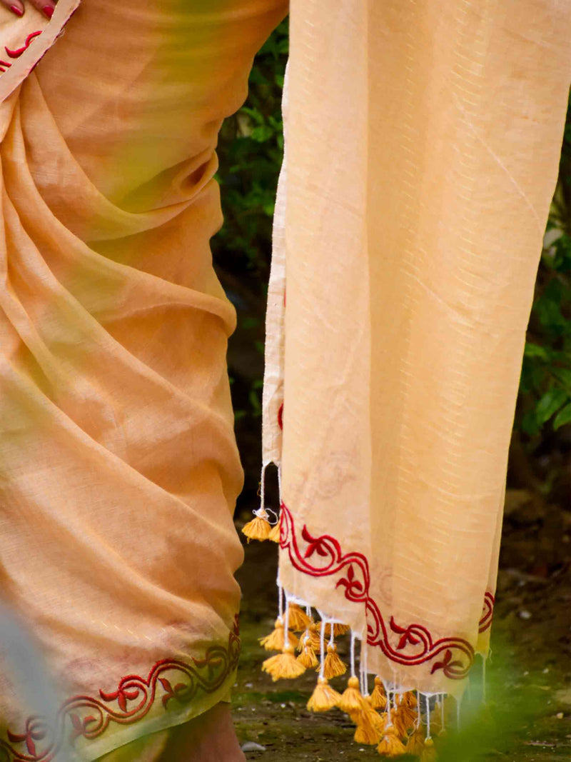 Buy Zari Striped Silk Saree Online