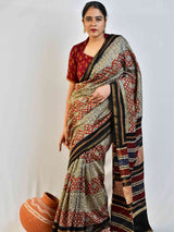 Heera - Dabu Chanderi silk saree