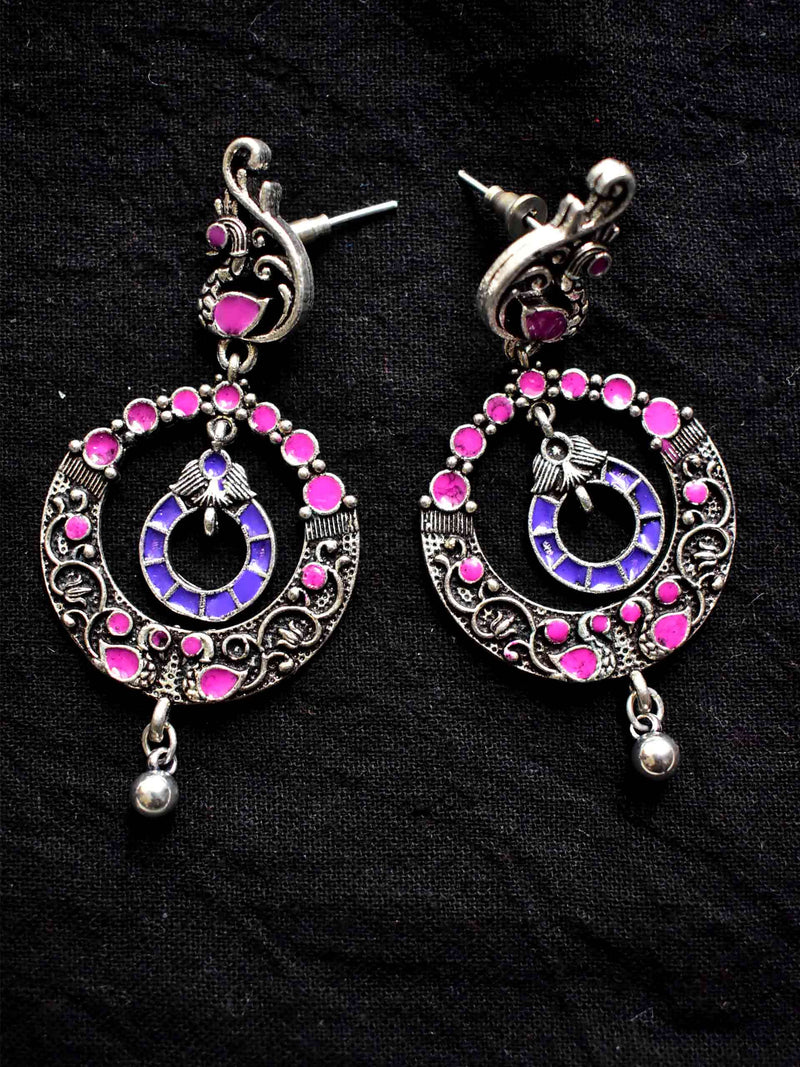 Roundels - enamel earring