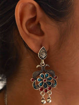 Floral  -enamel earring