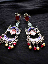 Stupa - enamel earring